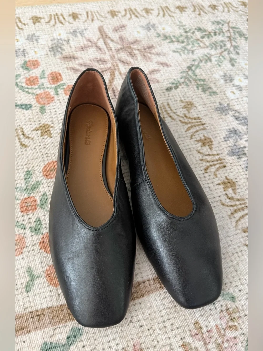 NEW Madewell Mylie Ballet Flats in True Black Leather 8